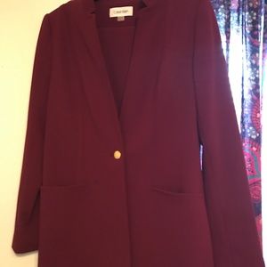 Calvin Klein burgundy wine pants suit